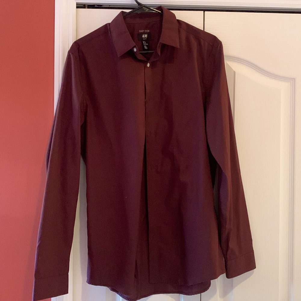 Dark Red Button Down